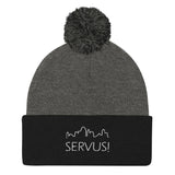 "SERVUS" EMBROIDERED POM-POM BEANIE