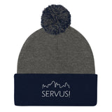 "SERVUS" EMBROIDERED POM-POM BEANIE
