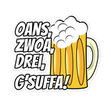 "Oans, zwoa, drei g'suffa!" Sticker